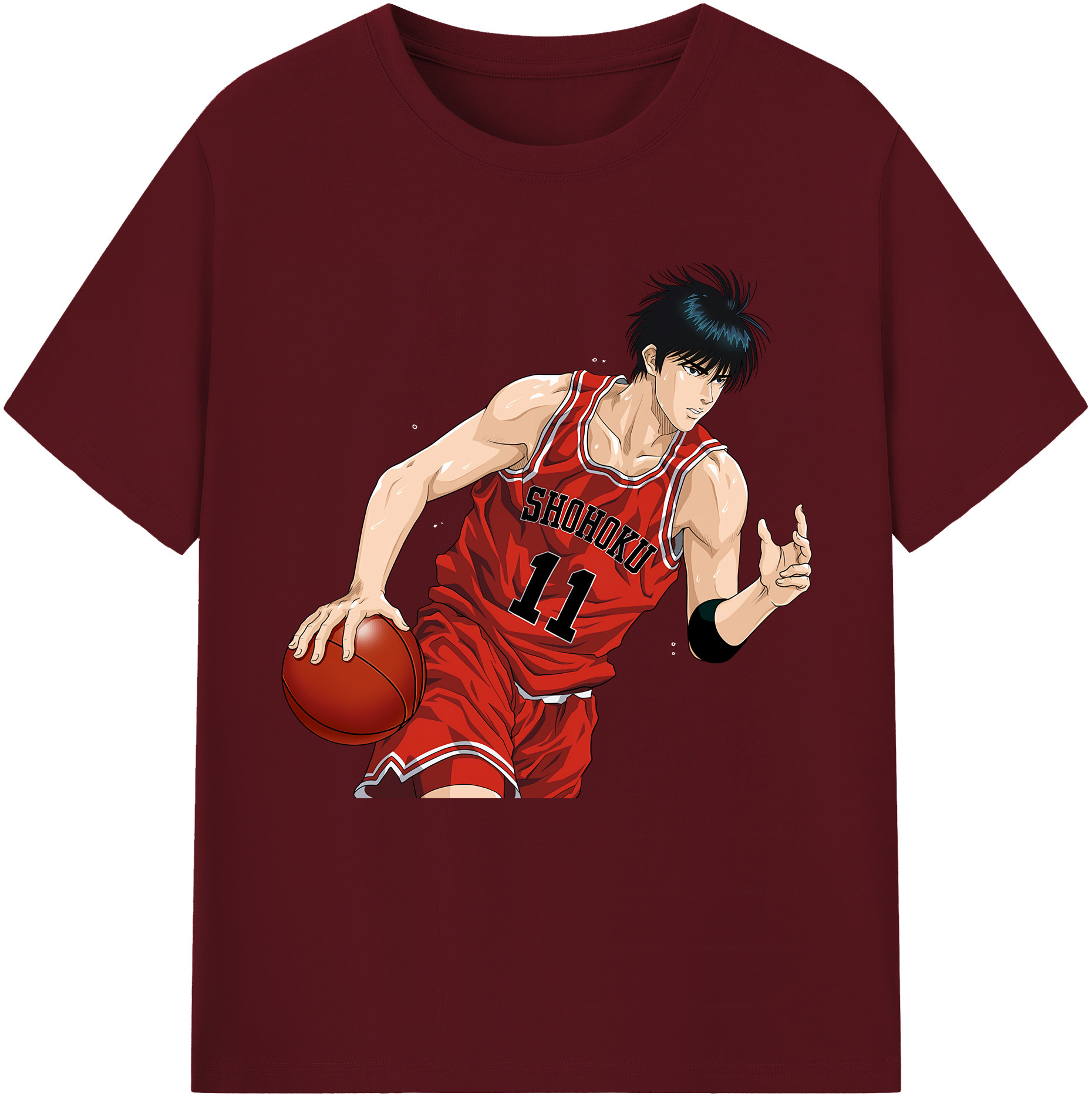 SLAM DUNK／スラムダンク 綿100％半袖Tシャツ（フロントプリント）